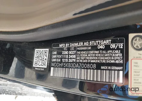2013 Mercedes-Benz E 350 from USA, damaged, VIN WDDHF5KB3DA700808